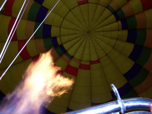 Burners inflating the balloon