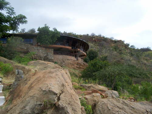View looking back up to the restaurant