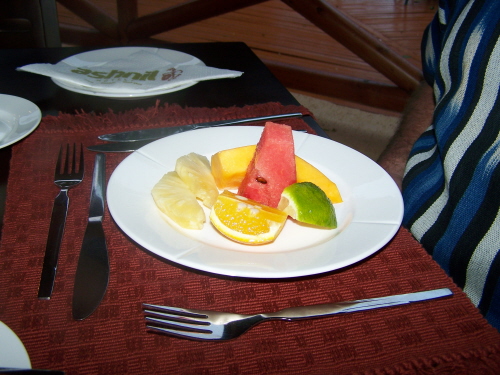 Breakfast starts with fruit