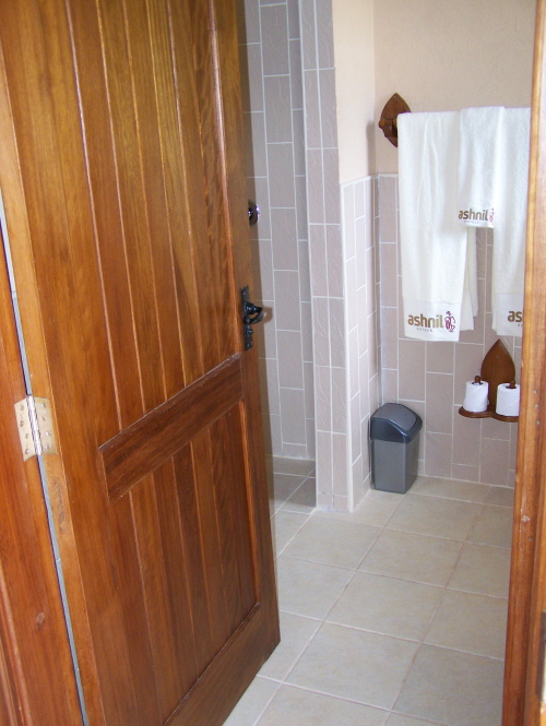 Modified shower room for wheelchair access